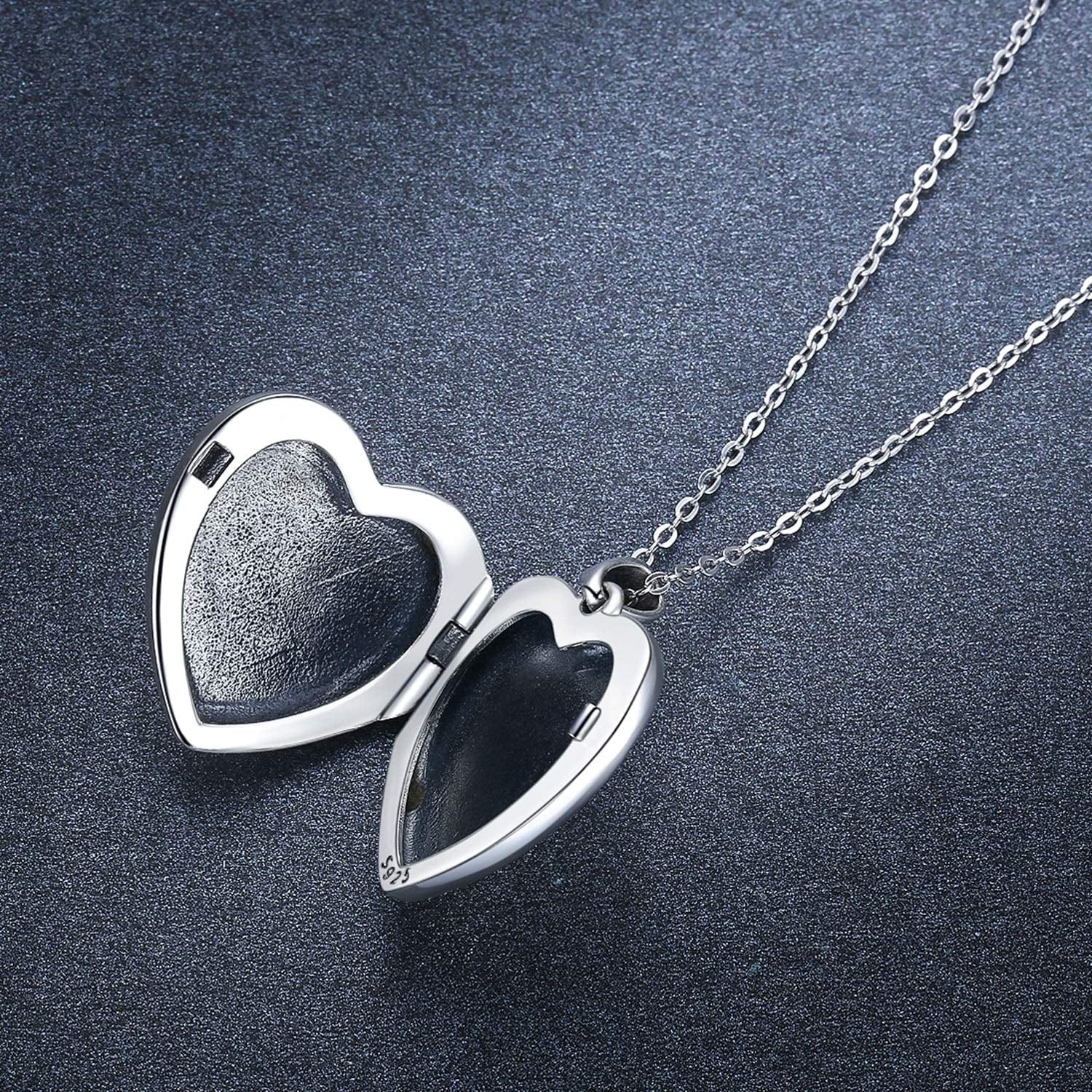 Butterfly Locket Necklace 925 Sterling Silver Heart Locket Necklace That Holds Pictures Memorial Necklace Locket Jewelry Gifts for Women Girls