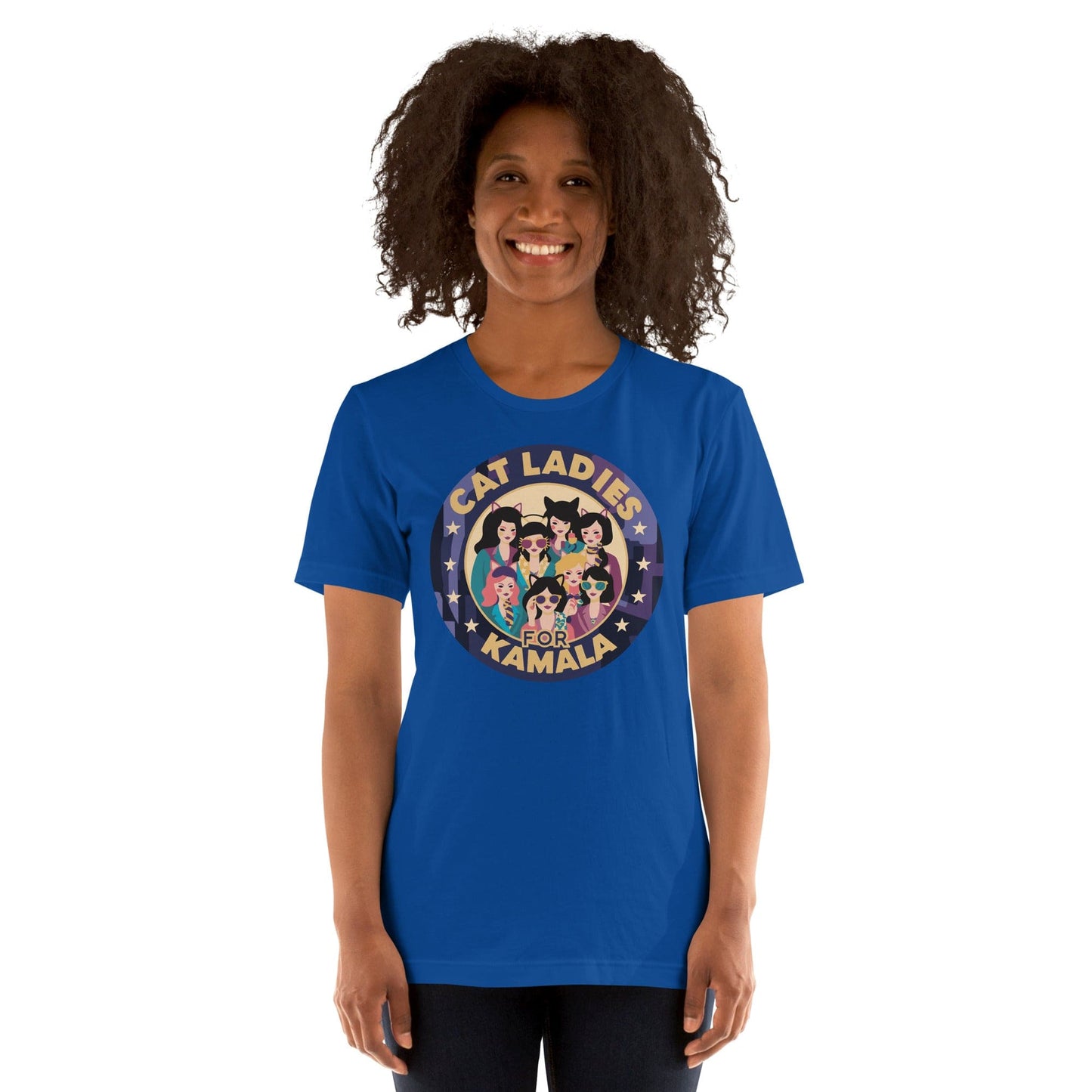 Cat Ladies For Kamala T-shirt, President Kamala Harris 2024, Madam President Kamala Harris True Royal / S