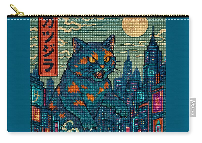 Catzilla a Purr-fectly Hilarious Monster - Zip Pouch