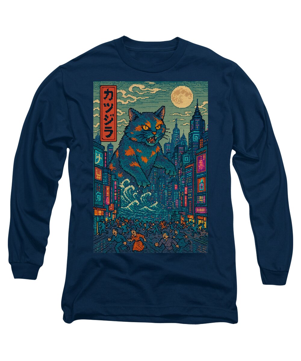 Catzilla a Purr-fectly Hilarious Monster - Long Sleeve T-Shirt