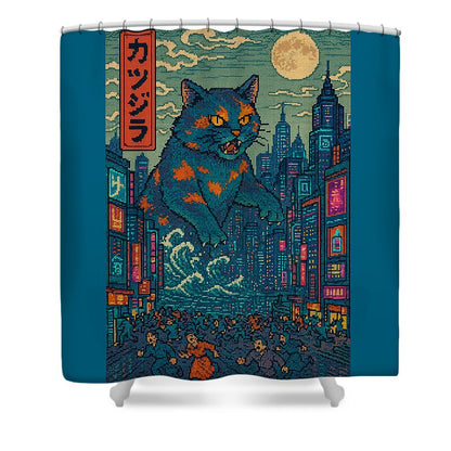 Catzilla a Purr-fectly Hilarious Monster - Shower Curtain
