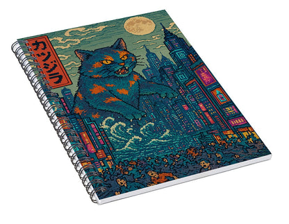 Catzilla a Purr-fectly Hilarious Monster - Spiral Notebook