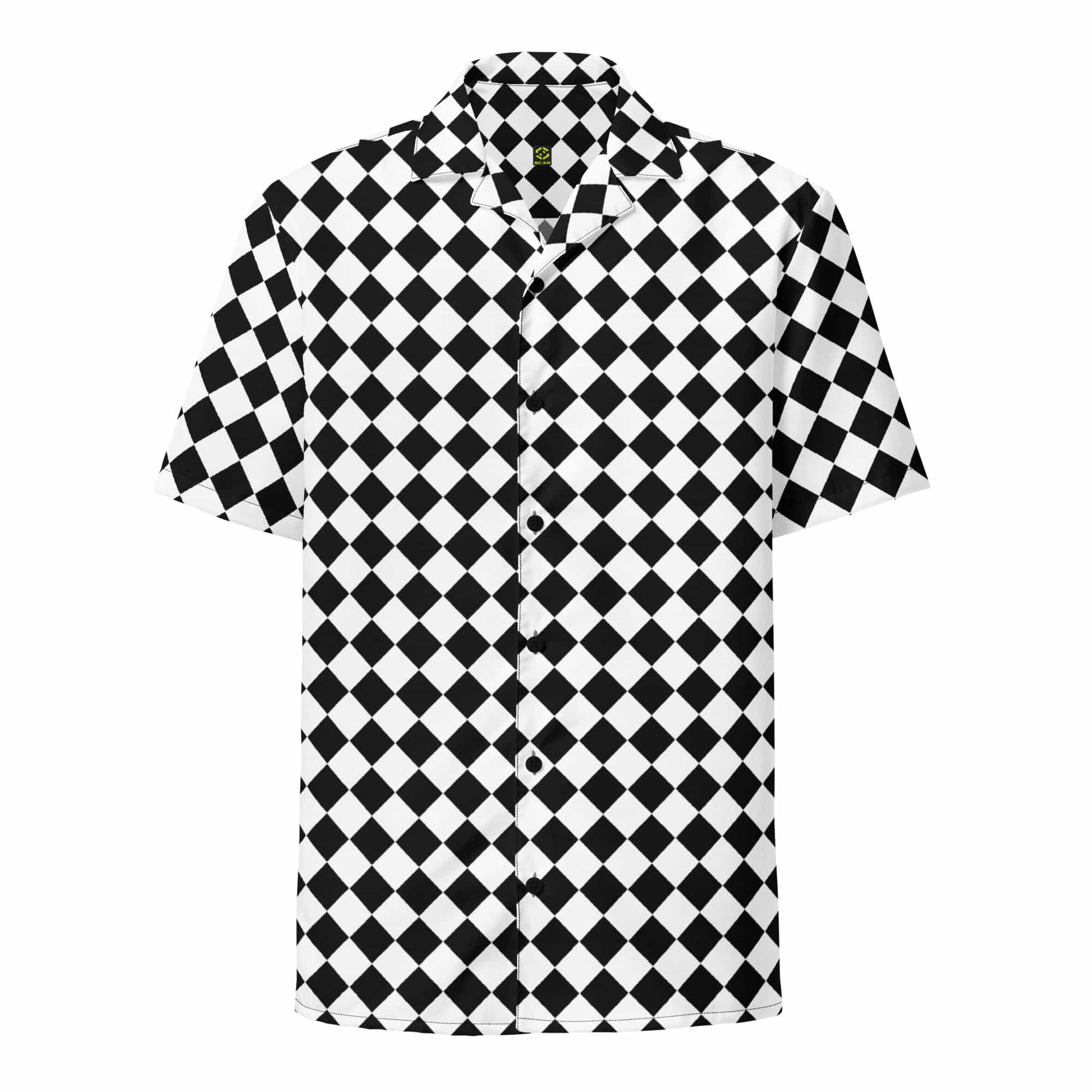 Chessboard Unisex button Shirt 2XS