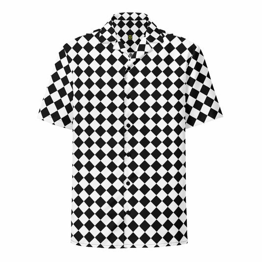 Chessboard Unisex button Shirt 2XS