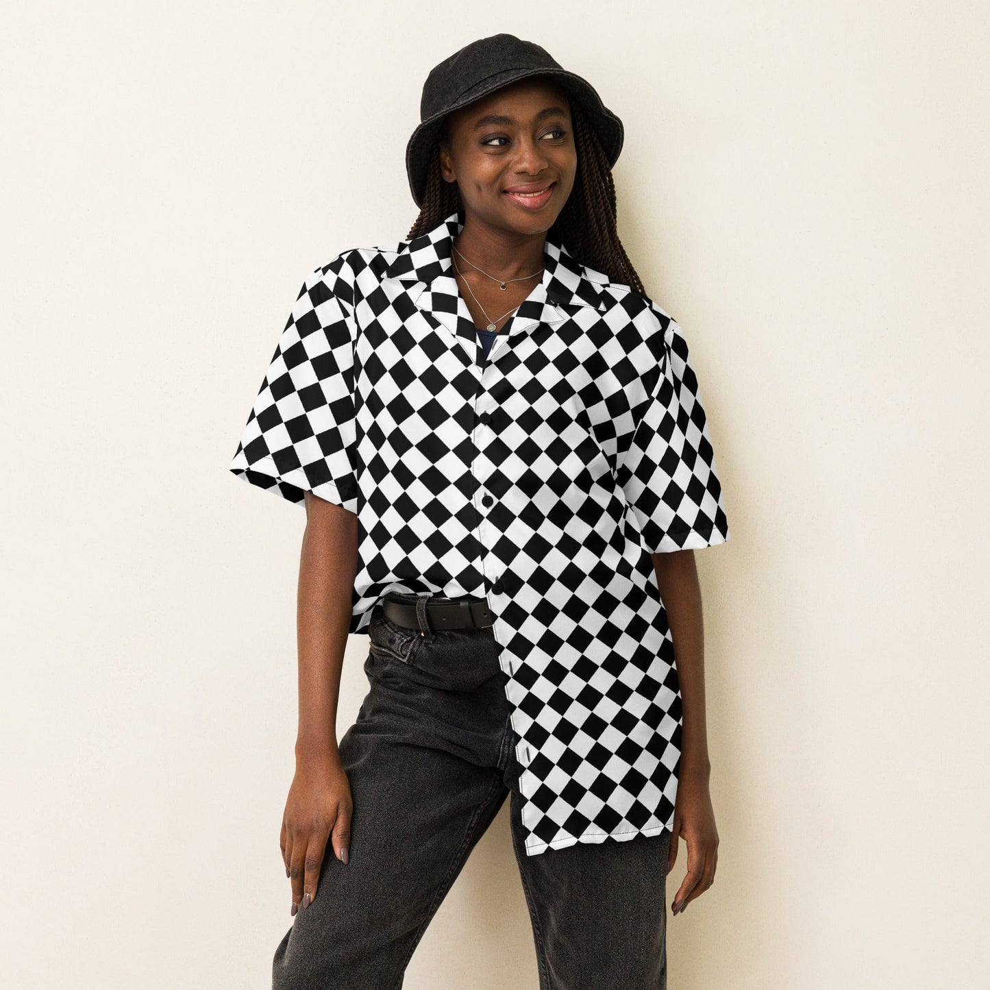 Chessboard Unisex button Shirt