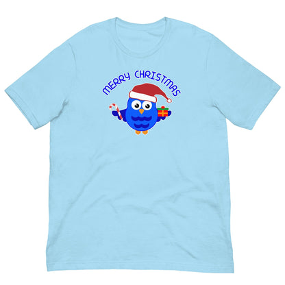 Christmas Owl T-shirt Ocean Blue / S