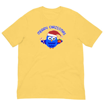 Christmas Owl T-shirt Yellow / S