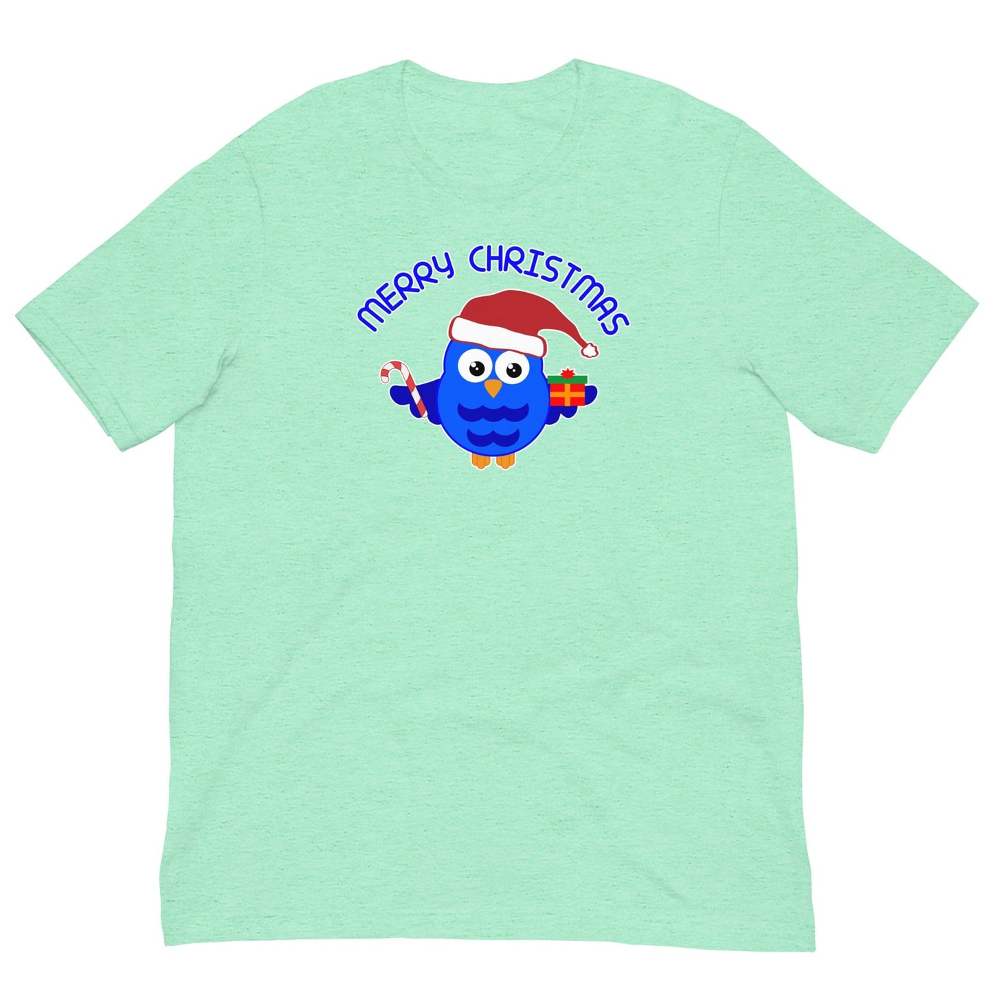 Christmas Owl T-shirt Heather Mint / S
