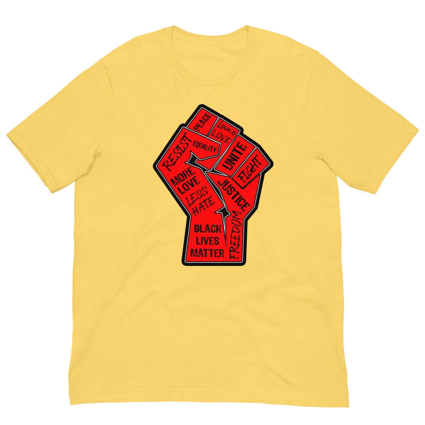 Civil Rights Fist T-shirt Yellow / S