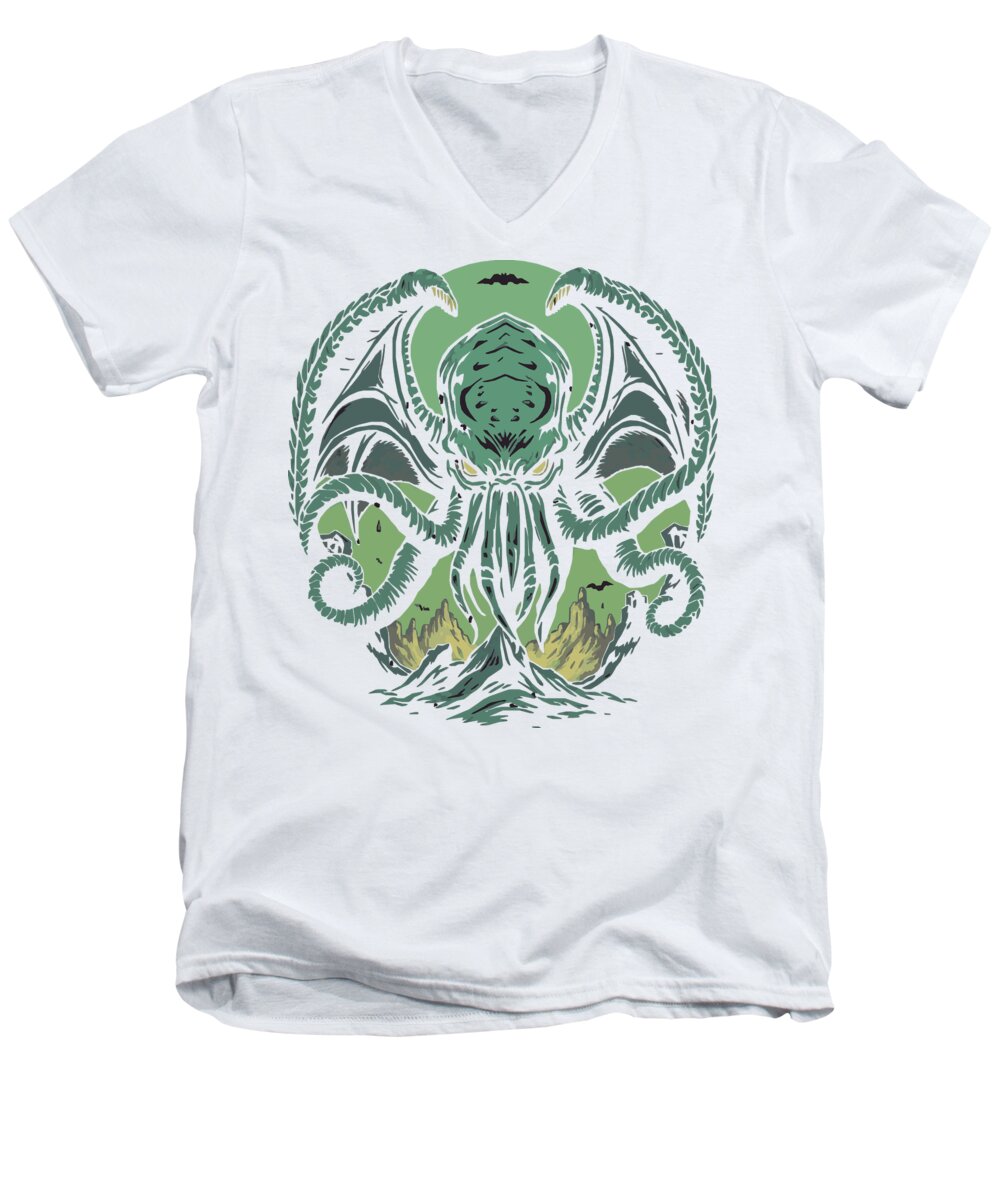 Cthulhu Demon - Men's V-Neck T-Shirt