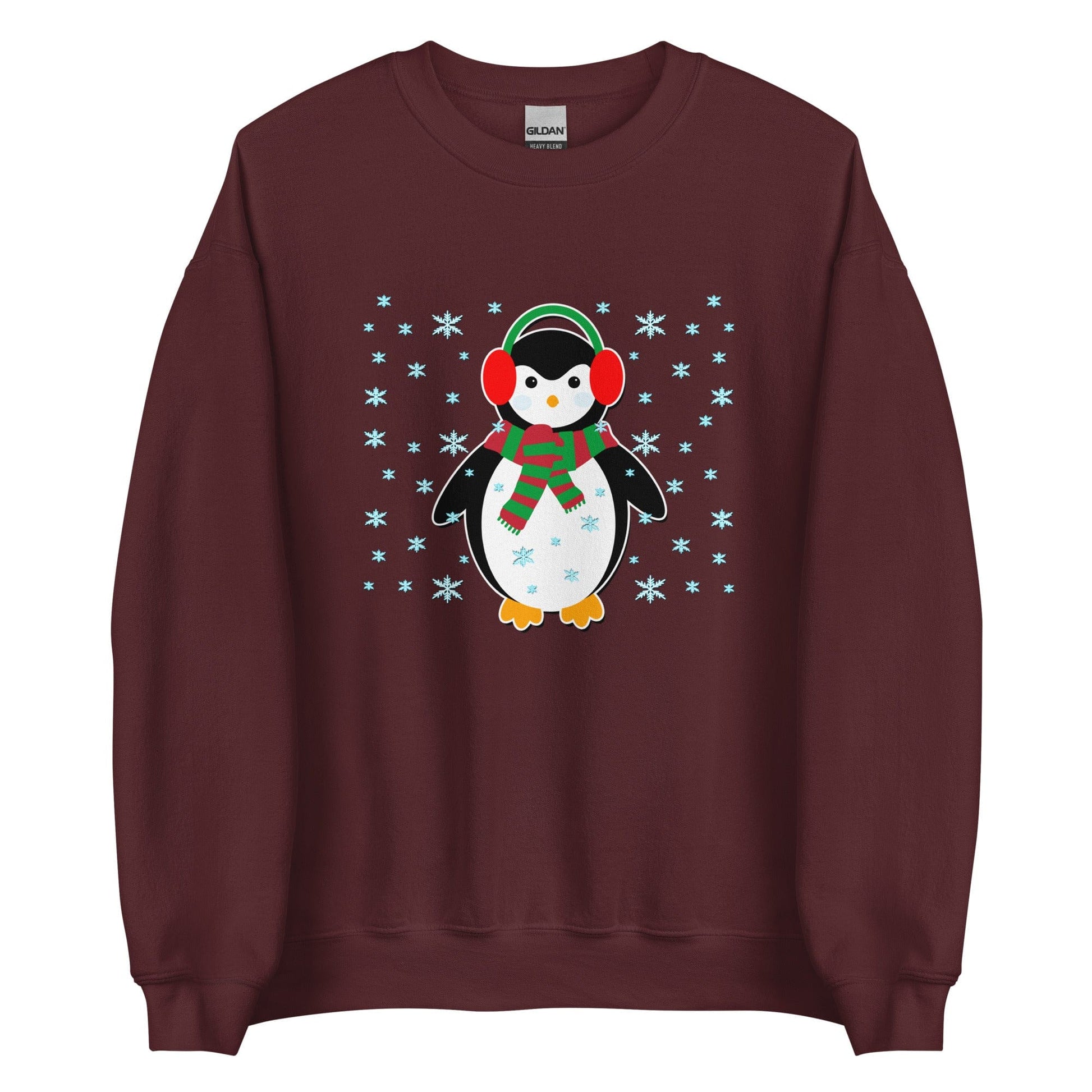 Cute Penguin Sweatshirt Maroon / S