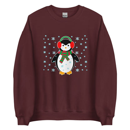 Cute Penguin Sweatshirt Maroon / S