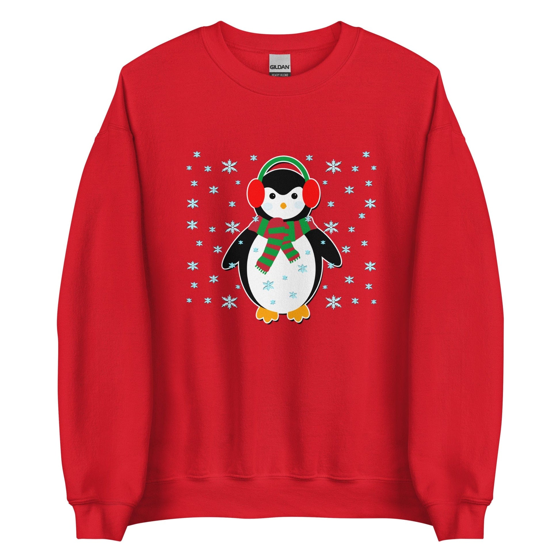 Cute Penguin Sweatshirt Red / S