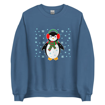 Cute Penguin Sweatshirt Indigo Blue / S