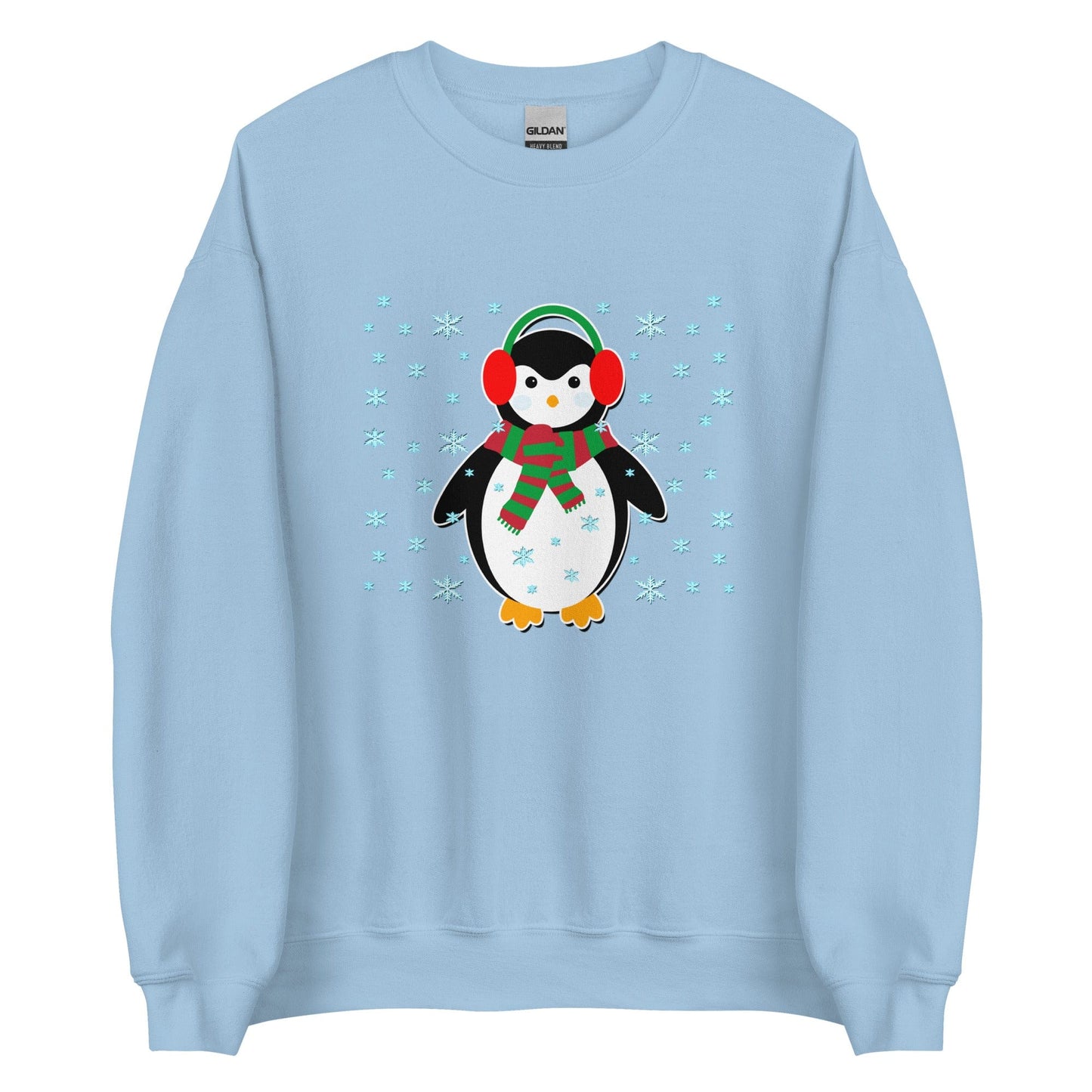 Cute Penguin Sweatshirt Light Blue / S