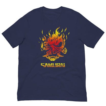 Cyberpunk Fire Demon T-shirt Navy / XS