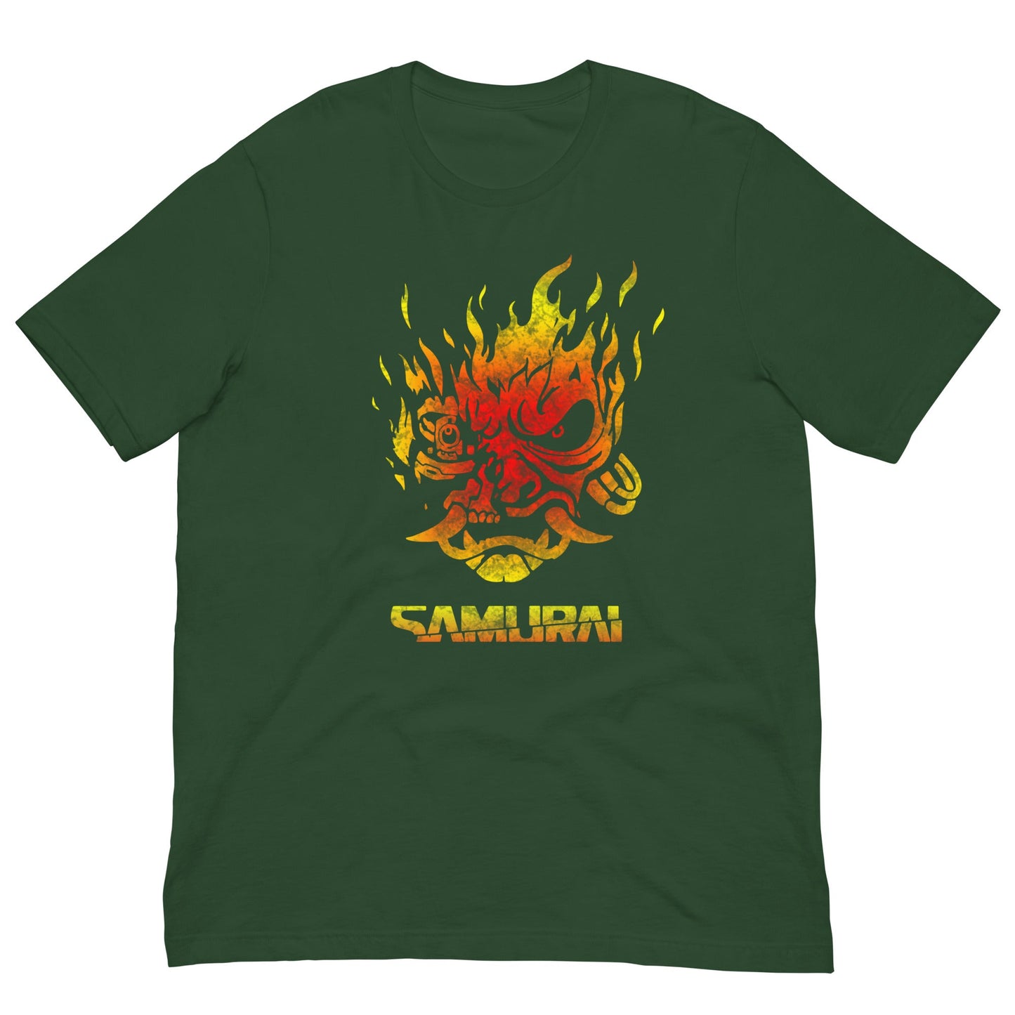 Cyberpunk Fire Demon T-shirt Forest / S