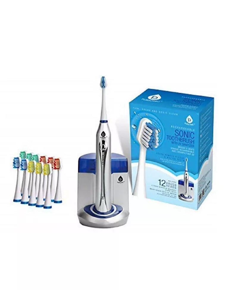 Deluxe plus Sonic Rechargeable Toothbrush with Built in UV Sanitizer Silver / One Size