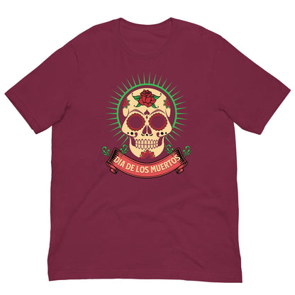 Día de Muertos T-shirt Maroon / XS