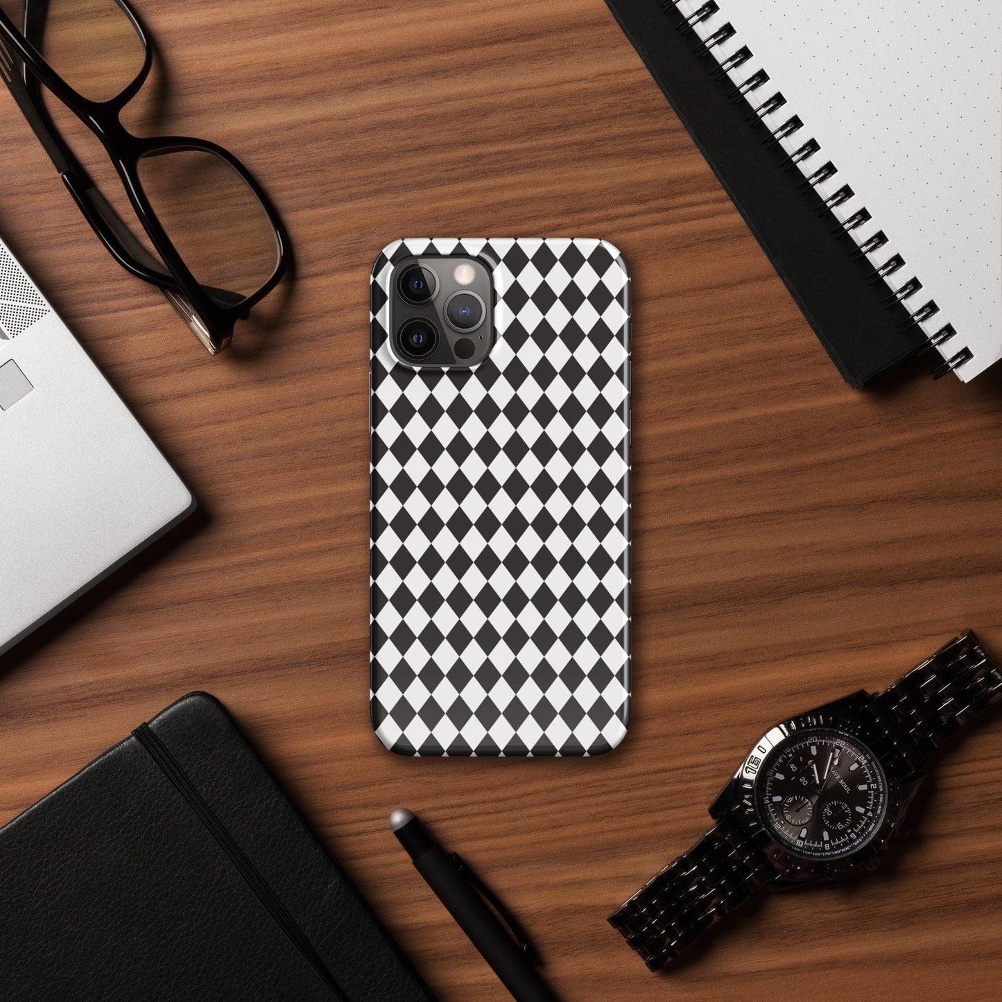 Diamonds Black and White pattern Snap case for iPhone® iPhone 12 Pro