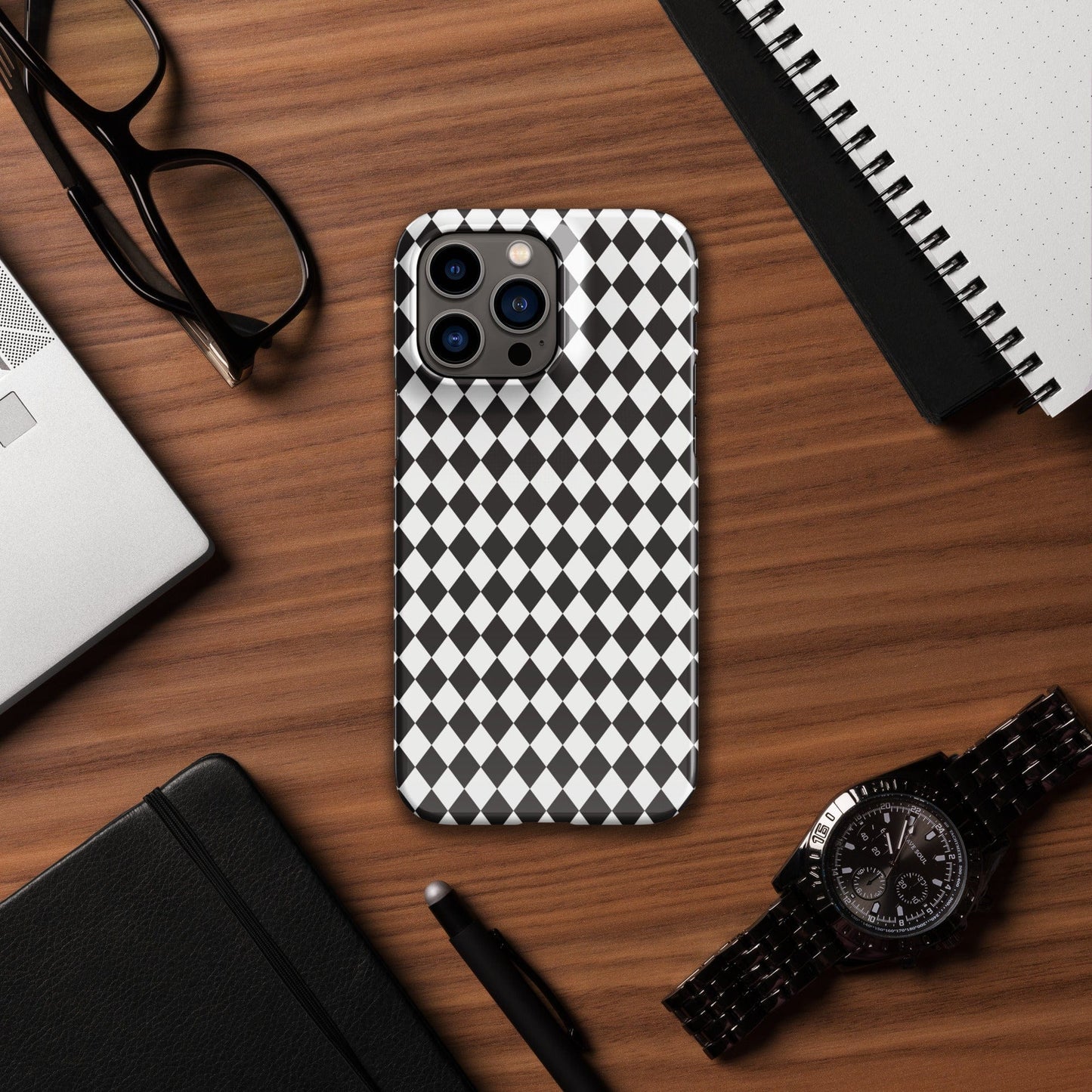 Diamonds Black and White pattern Snap case for iPhone® iPhone 14 Pro Max