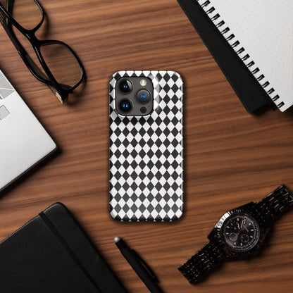 Diamonds Black and White pattern Snap case for iPhone® iPhone 15 Pro