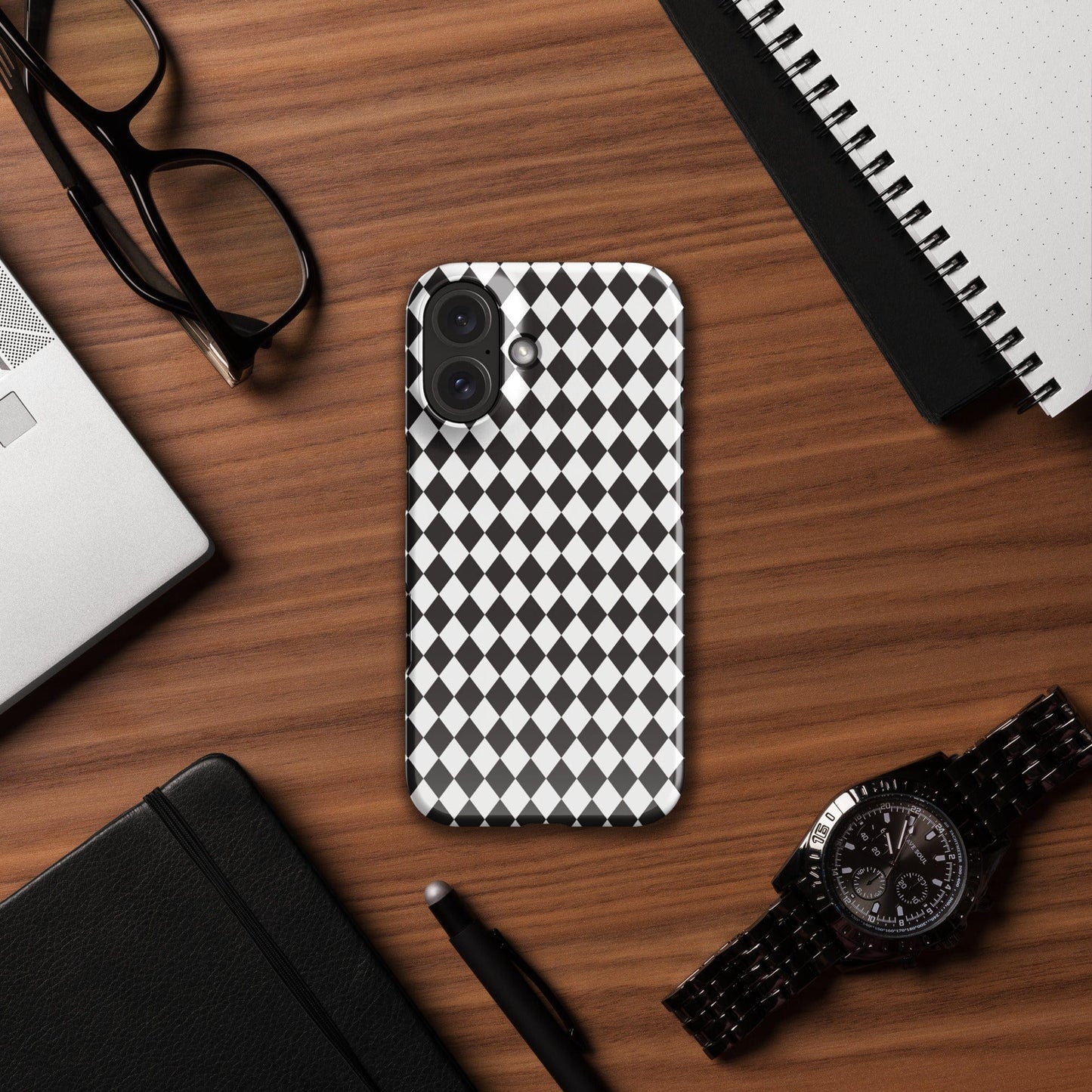 Diamonds Black and White pattern Snap case for iPhone® iPhone 16