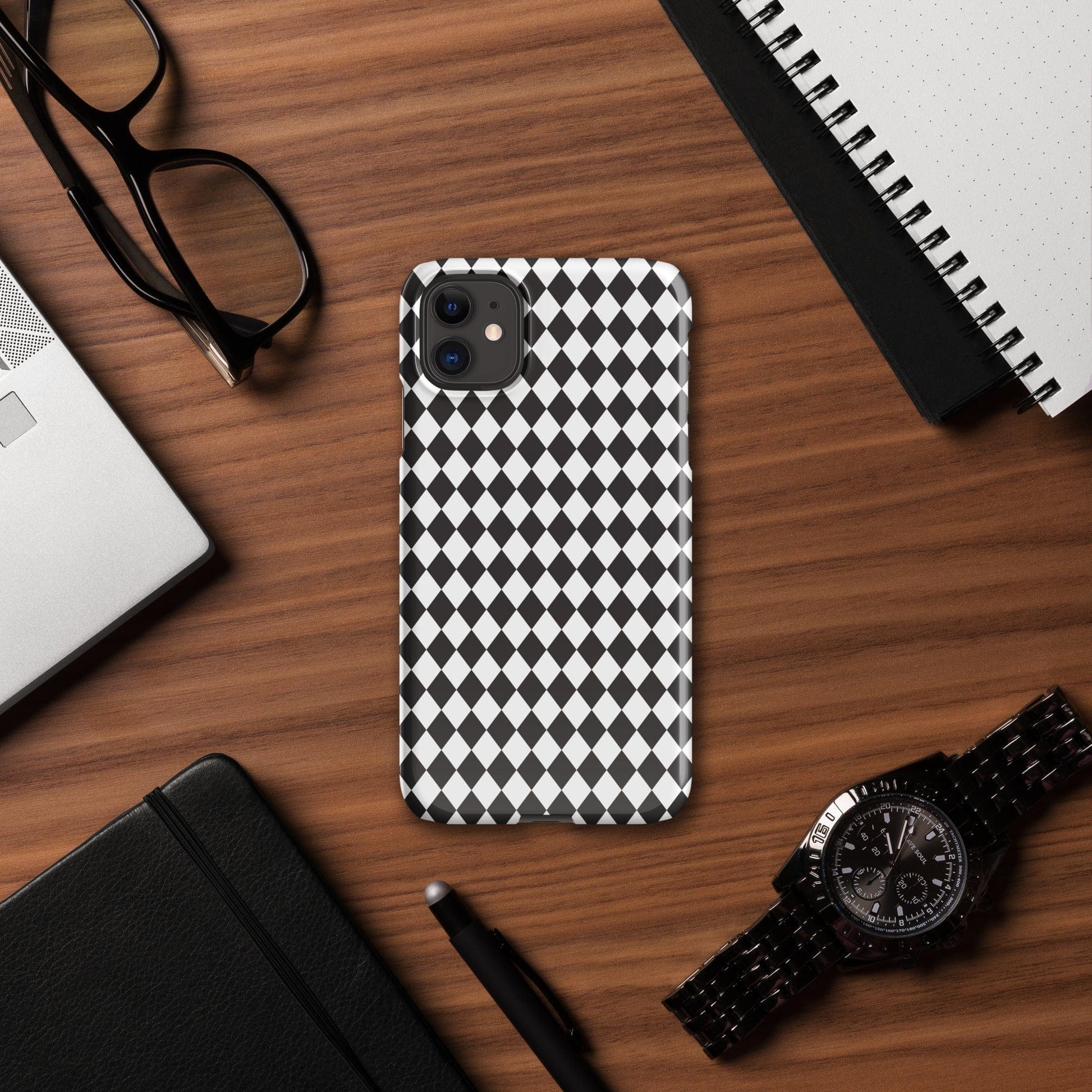 Diamonds Black and White pattern Snap case for iPhone® iPhone 11