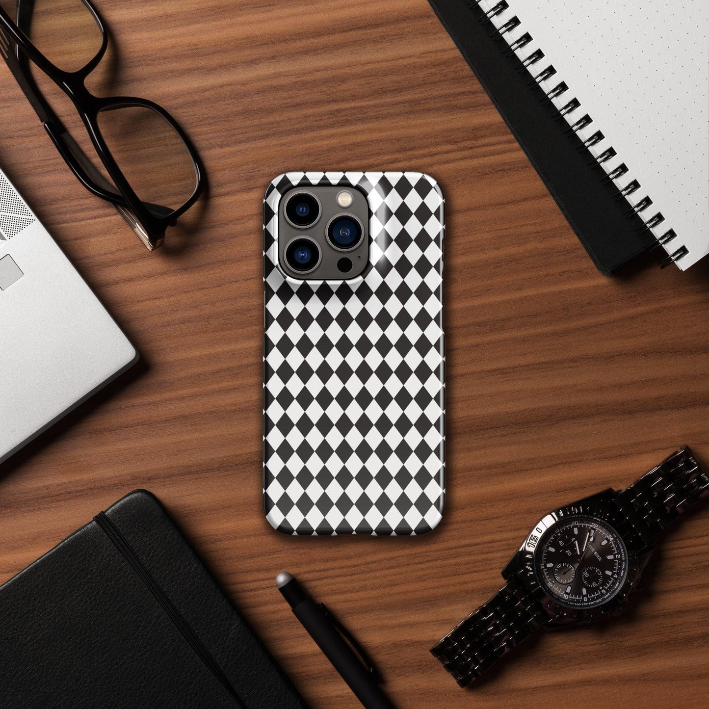 Diamonds Black and White pattern Snap case for iPhone® iPhone 14 Pro