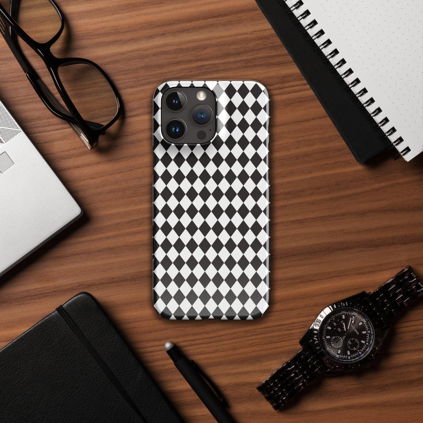 Diamonds Black and White pattern Snap case for iPhone® iPhone 16 Pro Max