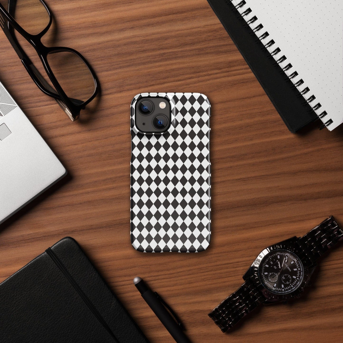 Diamonds Black and White pattern Snap case for iPhone® iPhone 13 Mini