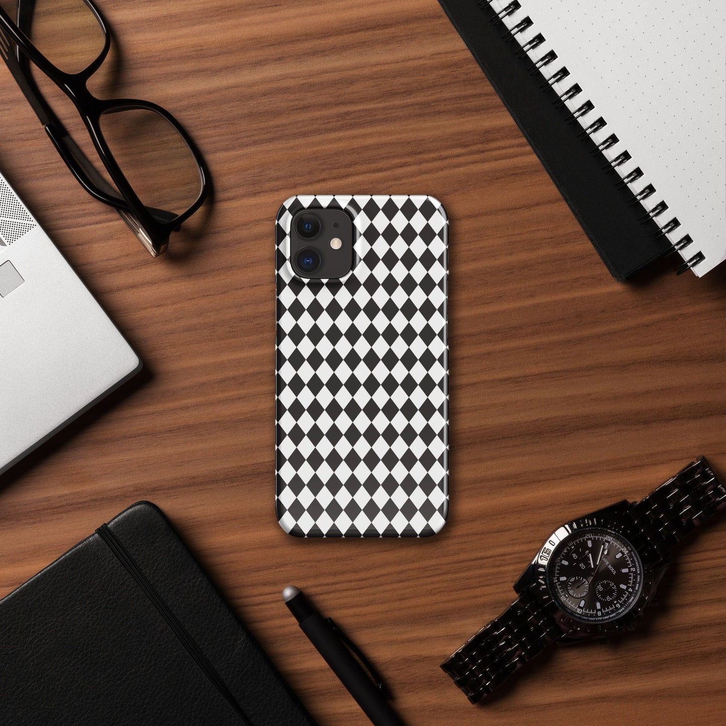 Diamonds Black and White pattern Snap case for iPhone® iPhone 12 Mini