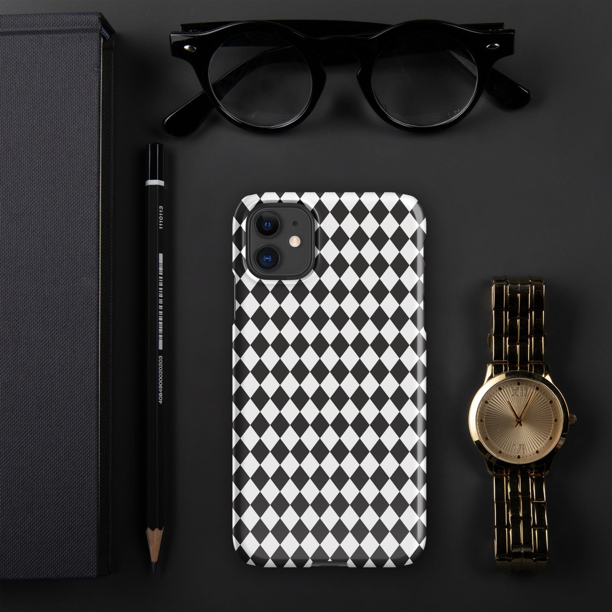 Diamonds Black and White pattern Snap case for iPhone®