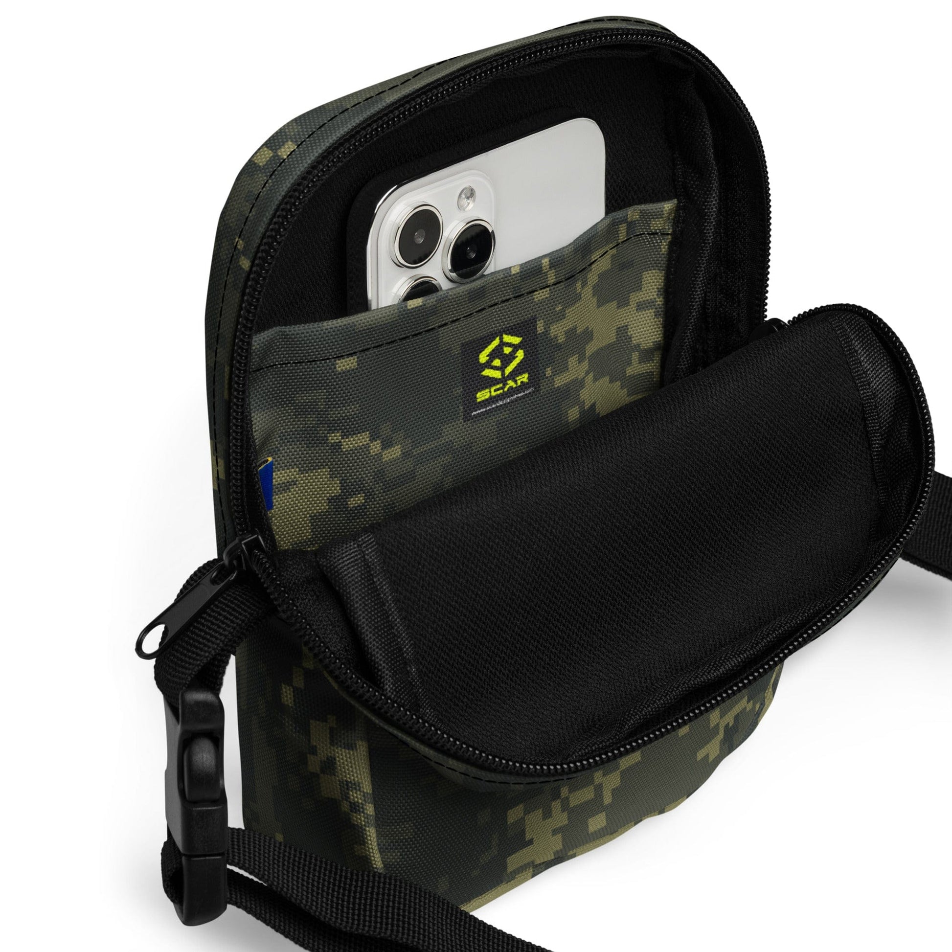 Digital Army Camo Crossbody Bag - Military Messenger Bag, Tactical Camo Shoulder Bag, Waterproof Army Sling Bag, Men’s Travel Bag, EDC Camouflage Purse