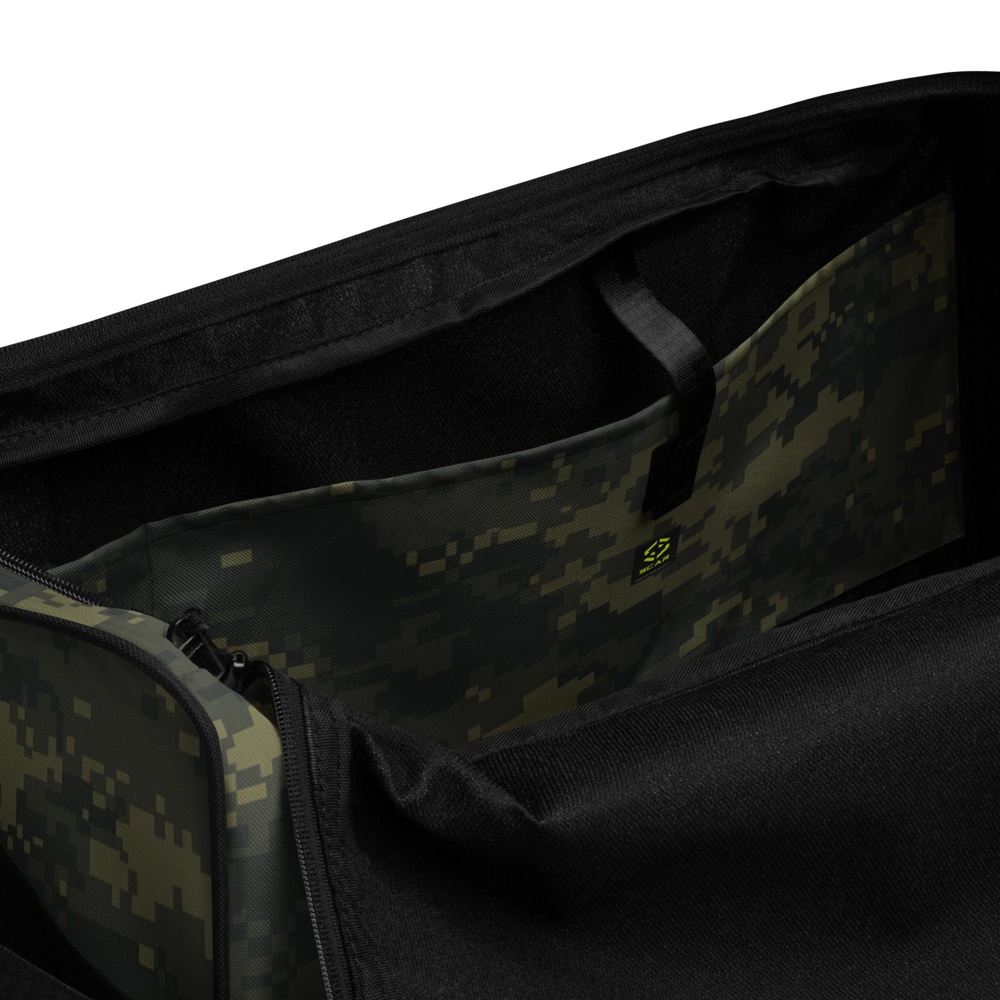 Digital Army Camo Green Duffle Bag – Military Style Travel Gym Bag, Tactical Camouflage Overnight Bag, Rugged Carry-On Weekender