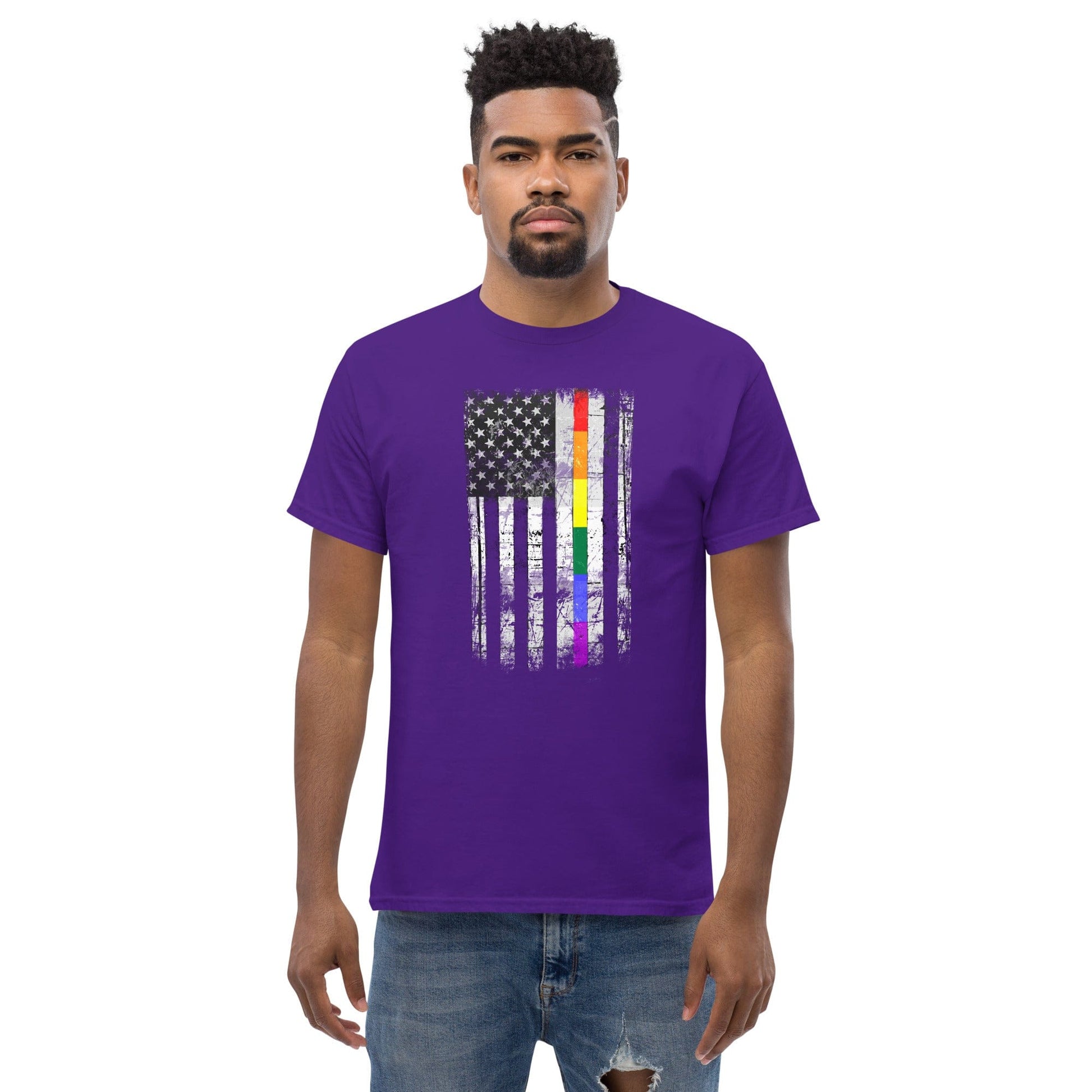 Distressed Rainbow American Flag T-shirt