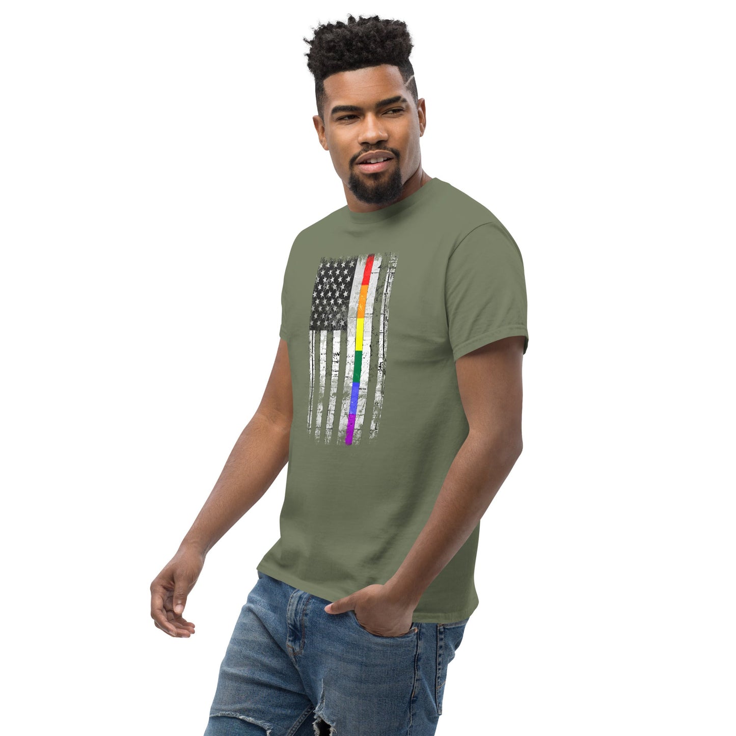 Distressed Rainbow American Flag T-shirt