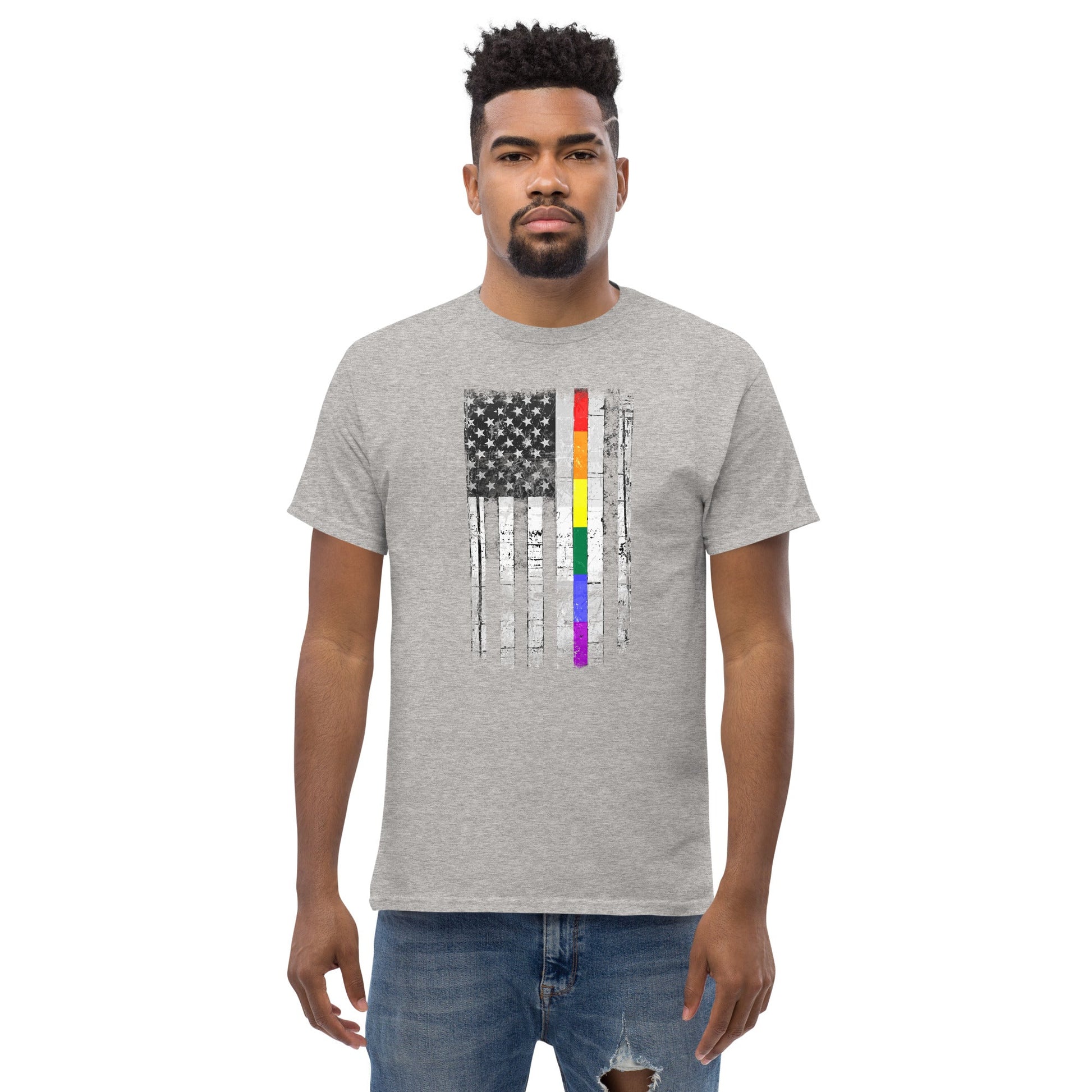 Distressed Rainbow American Flag T-shirt