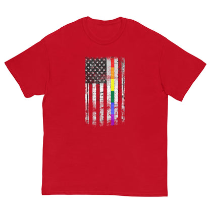 Distressed Rainbow American Flag T-shirt Red / S