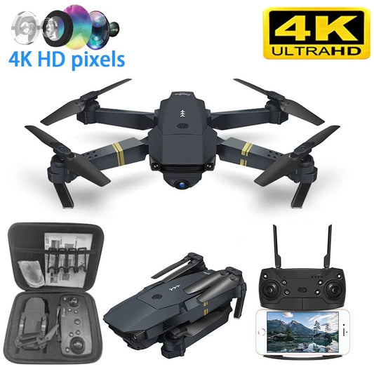 Drone with Camera 4K, Drones for Adults, Wifi FPV RC Quadcopter with Multiple Flight Modes, 3D Flip Foldable Mini Drones Toys Gifts for Kids Beginners, Headless Mode, One Key Start Mode 4K 2 Batteries