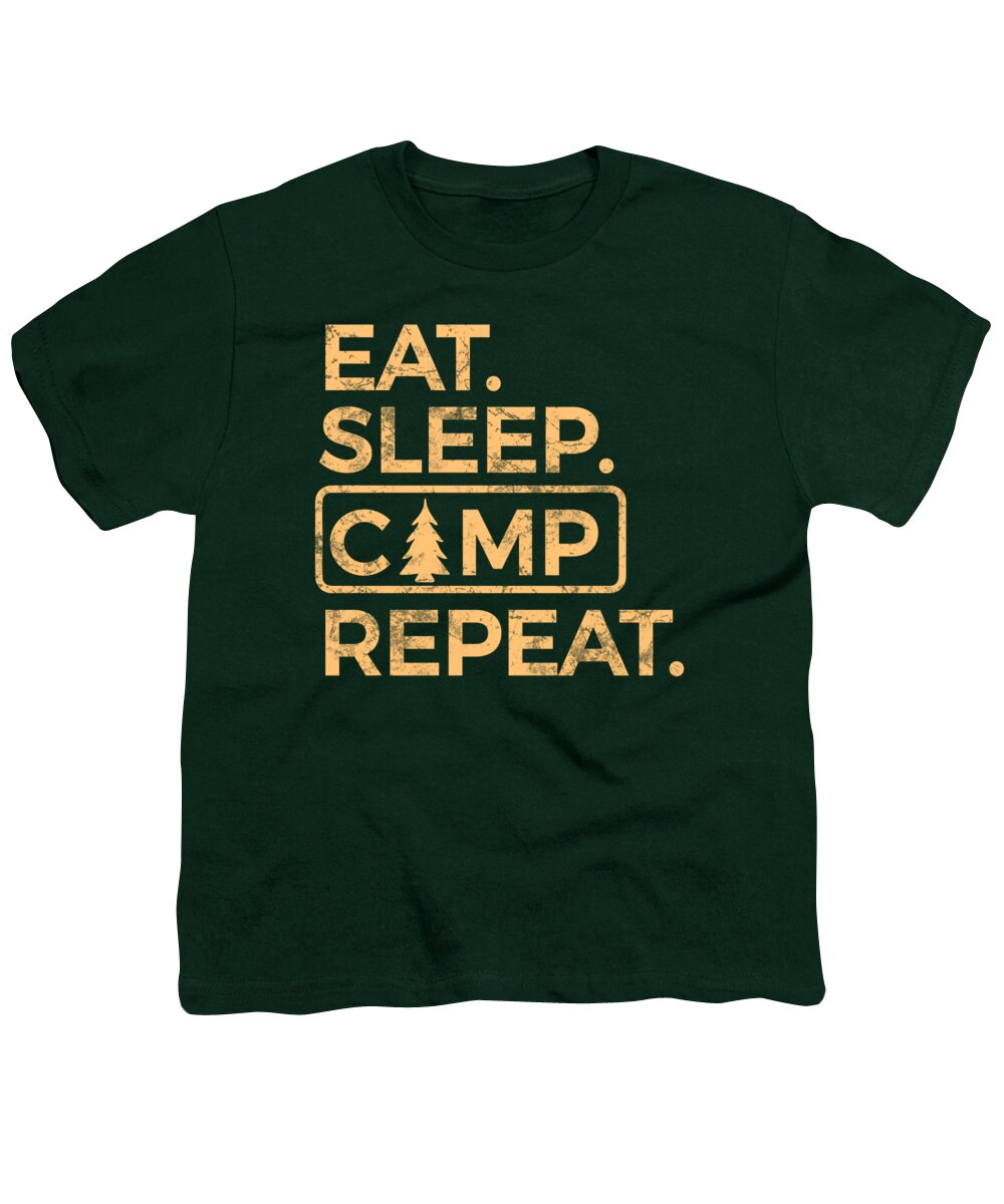 Eat Sleep Camp Repeat - Youth T-Shirt