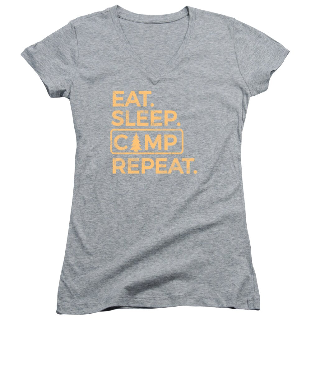 Eat Sleep Camp Repeat - Women's V-Neck