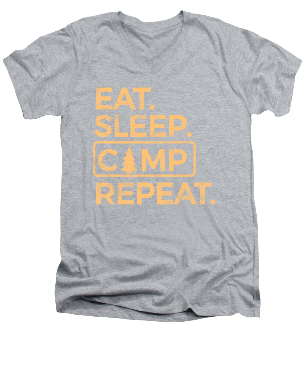 Eat Sleep Camp Repeat - Men's V-Neck T-Shirt