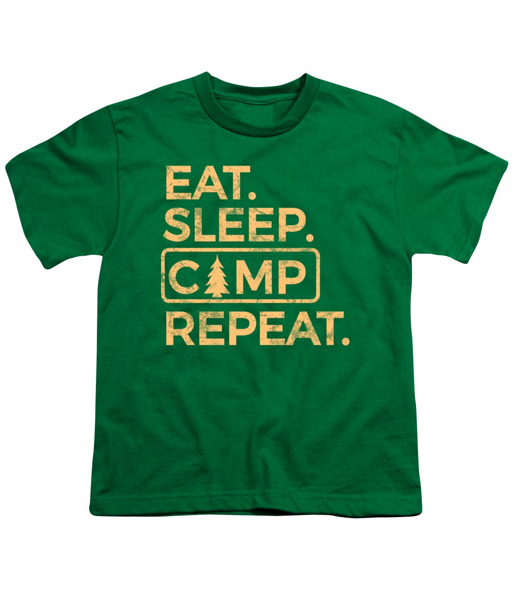 Eat Sleep Camp Repeat - Youth T-Shirt