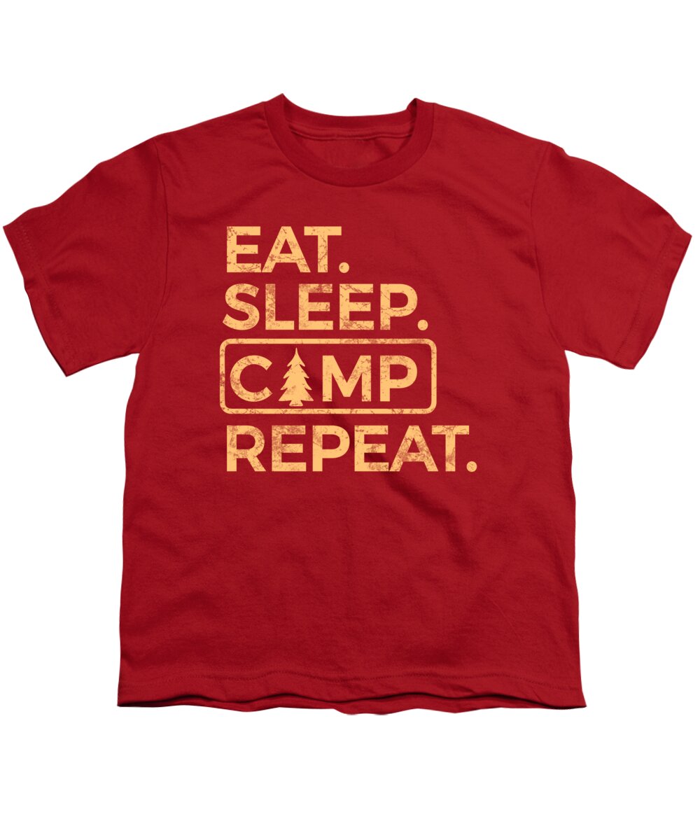 Eat Sleep Camp Repeat - Youth T-Shirt