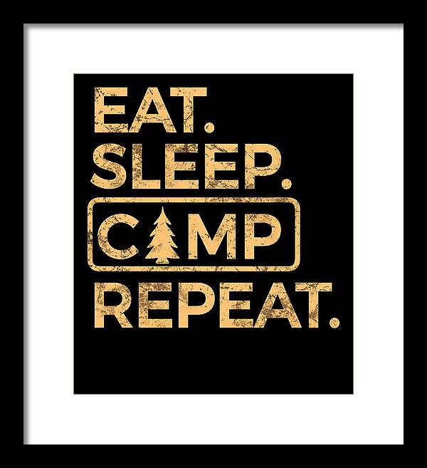 Eat Sleep Camp Repeat - Framed Print