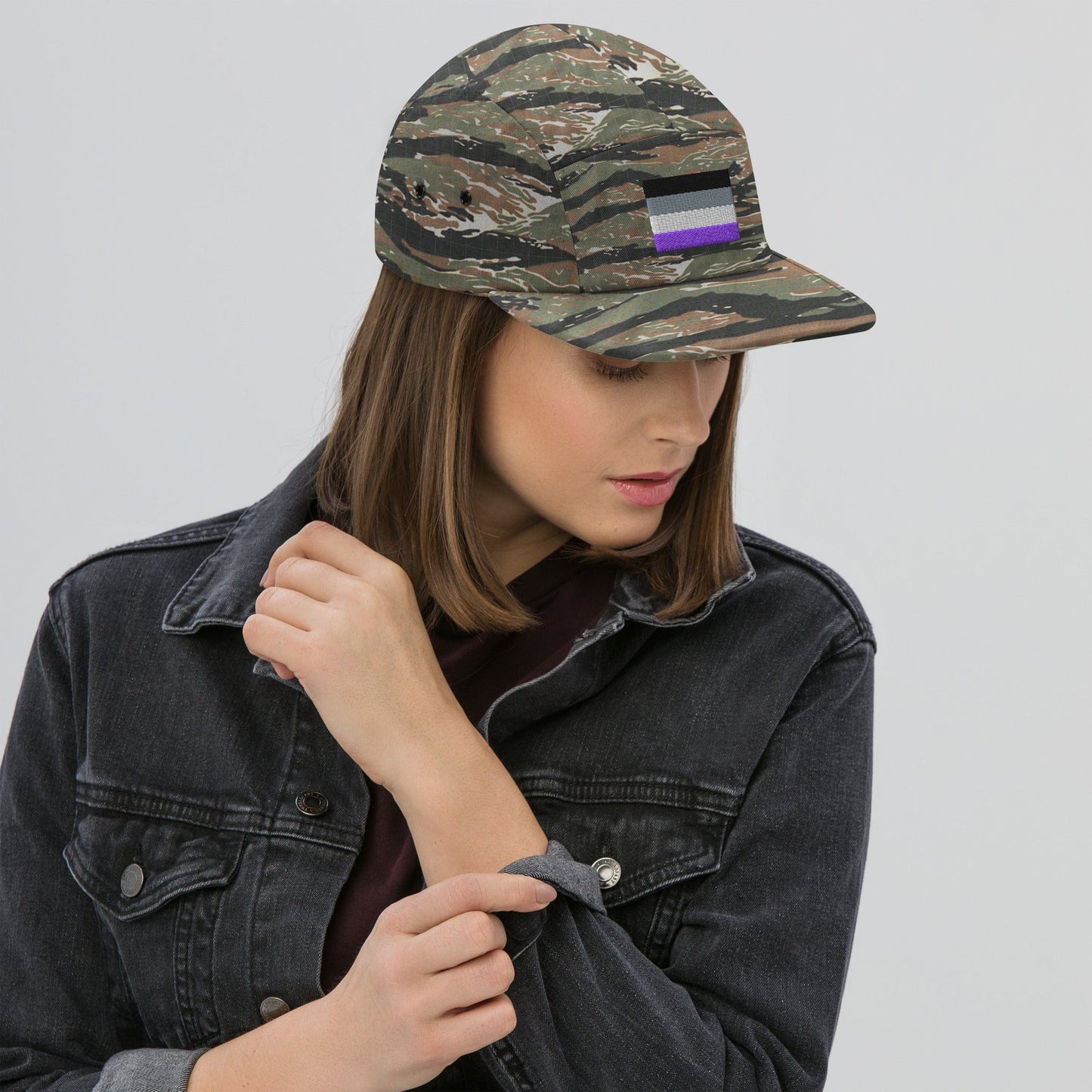 Embroidered Asexual Flag Five Panel Cap