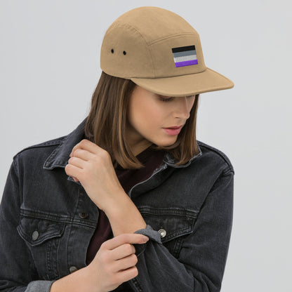 Embroidered Asexual Flag Five Panel Cap