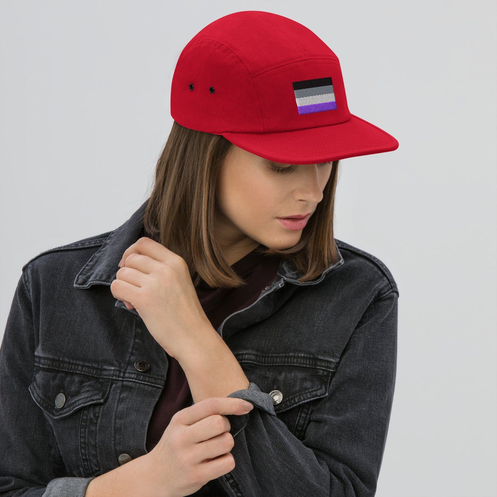 Embroidered Asexual Flag Five Panel Cap