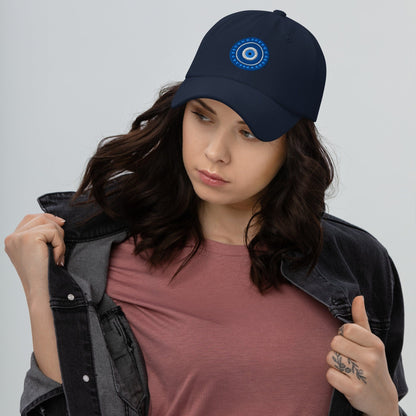 Evil Eye Protection Embroidered Dad Hat Navy